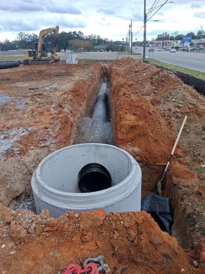 Storm drainage installation